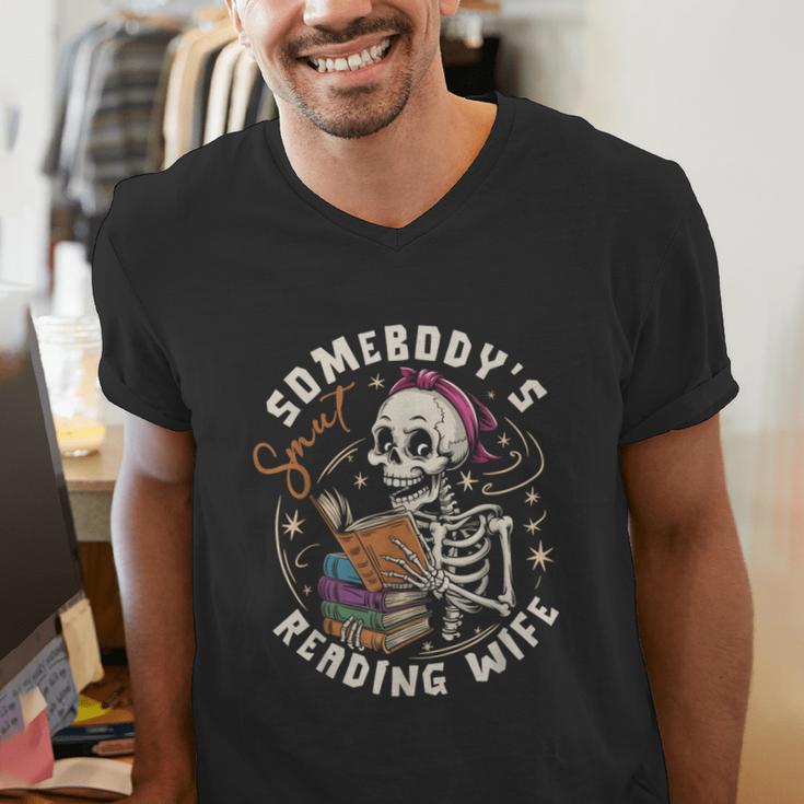 S Mut Book Spicy Romance Somebody's S Mut Reading Wife Men's V-Neck T-Shirt S Mut Book Spicy Romance Somebody's S Mut Reading Wife Men's V-Neck T-Shirt
