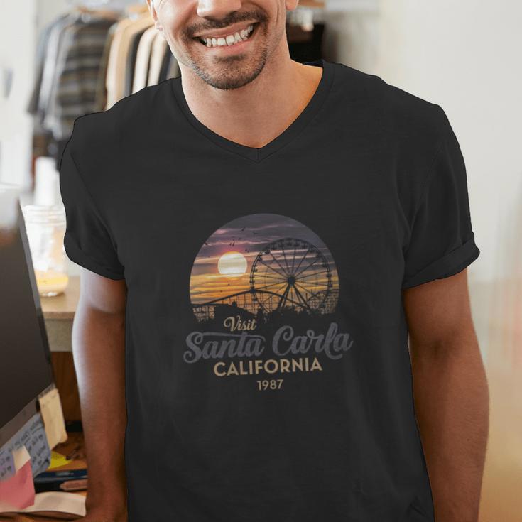 Santa Carla 1987 California Retro Sunset Nostalgia Men's V-Neck T-Shirt Santa Carla 1987 California Retro Sunset Nostalgia Men's V-Neck T-Shirt