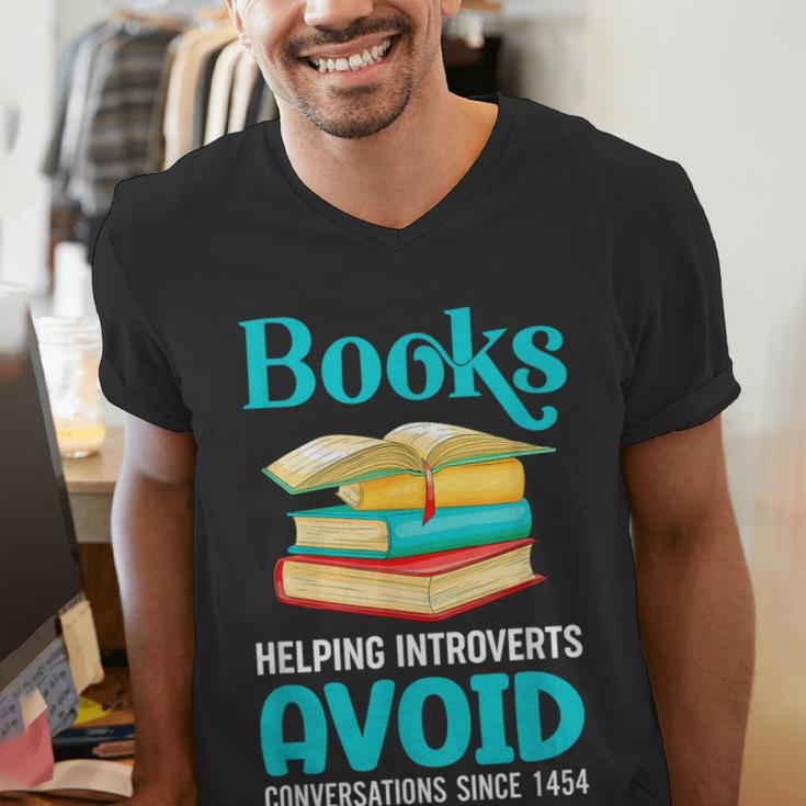 Sarcastic Books Anti Social Introvert Book Conversation Men's V-Neck T-Shirt