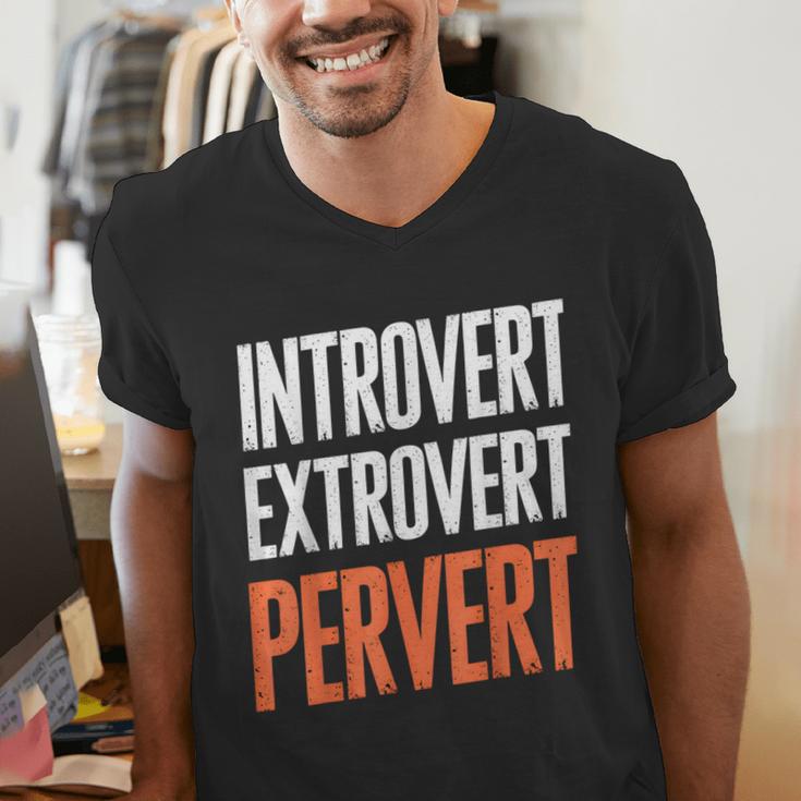 Sarcastic Introvert Extrover Pervert Men's V-Neck T-Shirt