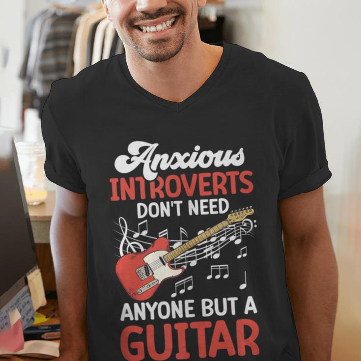 Sarcastic Introvert Need Guitar Sad Song Introvert Guitarist Men's V-Neck T-Shirt