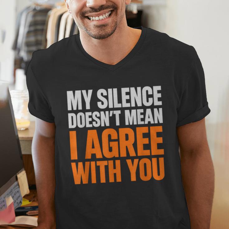 Sarcastic Introvert My Silence Doesn't Mean I Agree Men's V-Neck T-Shirt