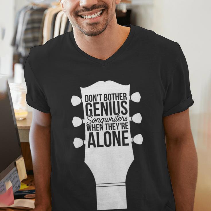 Sarcastic Jokes Genius Songwriters Are Introvert Guitarist Men's V-Neck T-Shirt