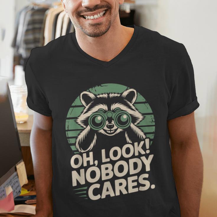 Sarcastic Saying Oh Look Nobody Cares Humor Introverts Men's V-Neck T-Shirt