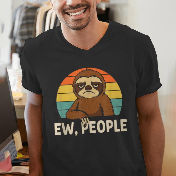 Sarcastic Sloth Introvert Anti Social Men's V-Neck T-Shirt
