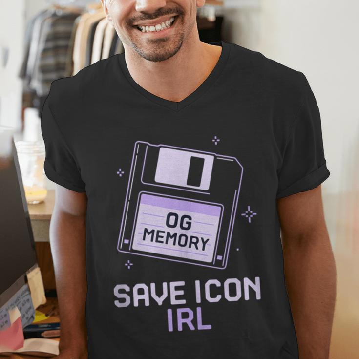 Save Icon IRL Retro Tech Humor Floppy Disk 90s Nostalgia Men's V-Neck T-Shirt