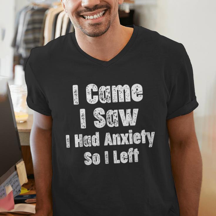 I Came I Saw I Had Anxiety So I Left Introvert Humor Men's V-Neck T-Shirt