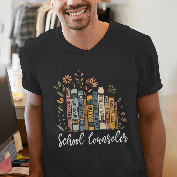 School Counselor Wildflower Books National School Counseling Men's V-Neck T-Shirt School Counselor Wildflower Books National School Counseling Men's V-Neck T-Shirt