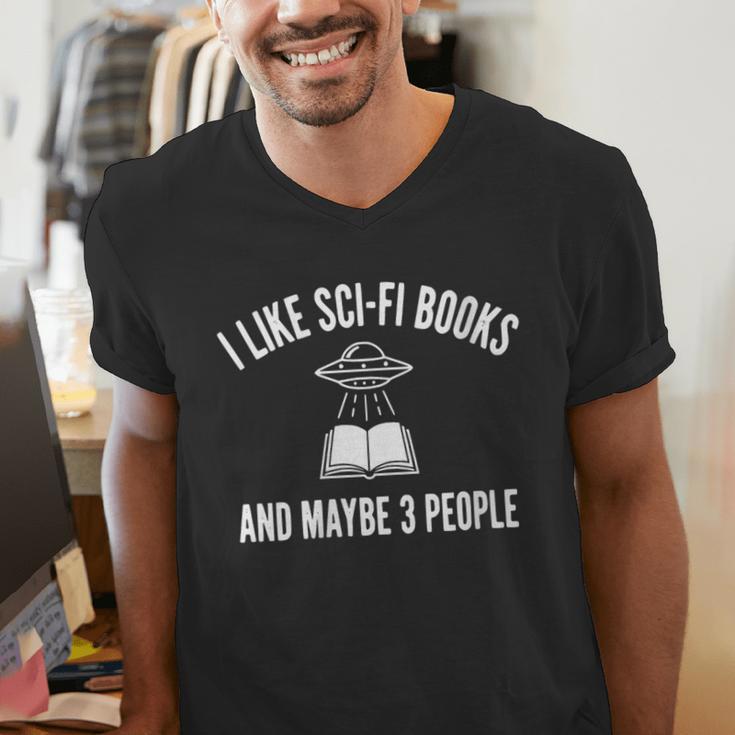 I Like Sci-Fi Books And Maybe 3 People Men's V-Neck T-Shirt