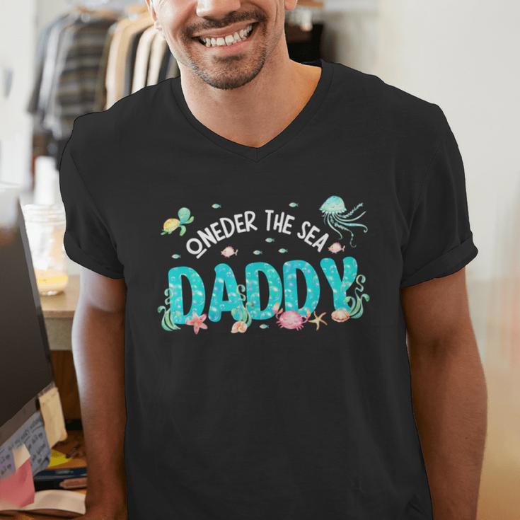 Under Sea Daddy Birthday Girl Boy Matching Family Party Men's V-Neck T-Shirt