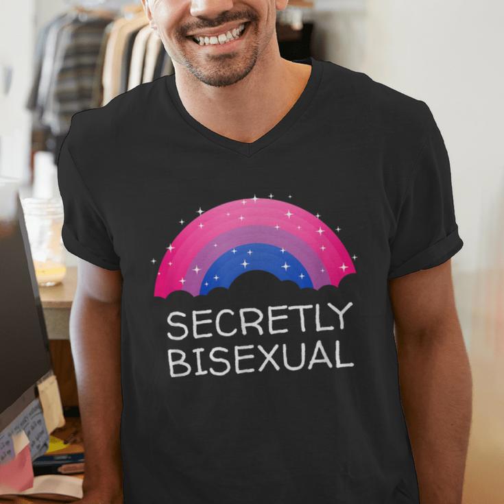 Secretly Bisexual Bi Introvert Bi Pride Antisocial LGBTQ Men's V-Neck T-Shirt Secretly Bisexual Bi Introvert Bi Pride Antisocial LGBTQ Men's V-Neck T-Shirt