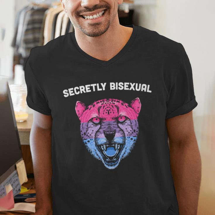 Secretly Bisexual Bi Introvert Bi Pride Antisocial LGBTQ Men's V-Neck T-Shirt