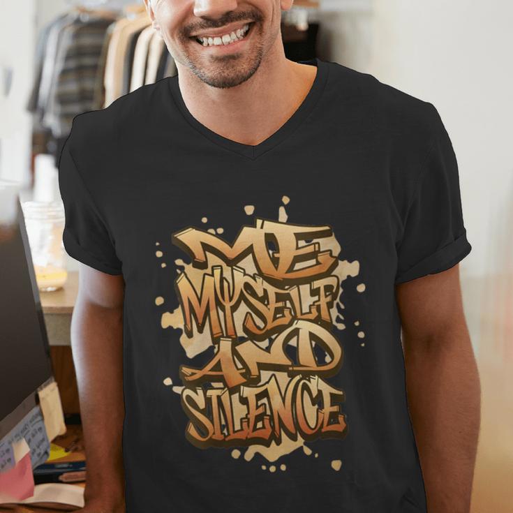 Self Care Introvert Relaxation Me Myself And Silence Retro Men's V-Neck T-Shirt Self Care Introvert Relaxation Me Myself And Silence Retro Men's V-Neck T-Shirt