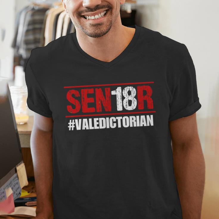Senior 2018 Valedictorian School Colors Graduation Men's V-Neck T-Shirt