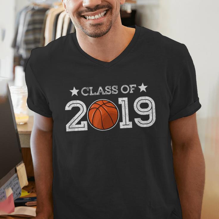Senior 2019 Basketball Shirt Graduation Class Of 2019 Stars Men's V-Neck T-Shirt