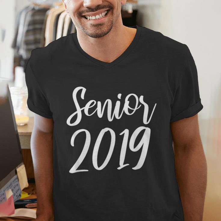 Senior 2019 Calligraphy Shirt Graduation For Adult Men Men's V-Neck T-Shirt