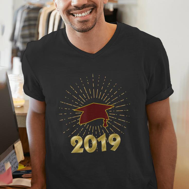 Senior 2019 Graduation Shirt Burgundy Gold Class Colors G23 Men's V-Neck T-Shirt