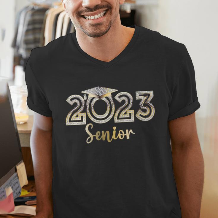 Senior 2023 Elegant Bling Graduation Senior 2023 Graduate Men's V-Neck T-Shirt