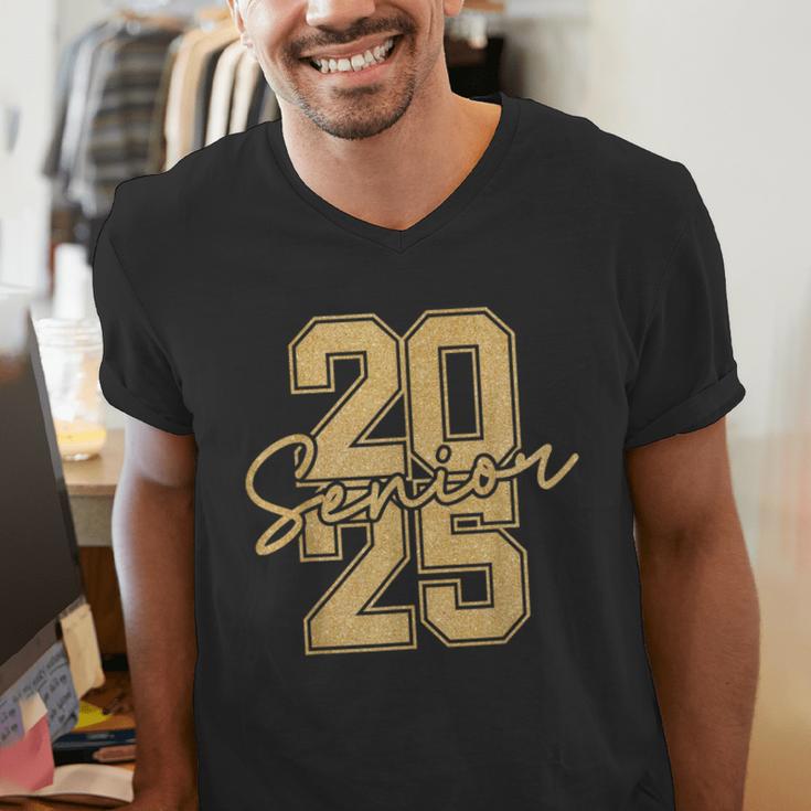 Senior 2025 Class Of 2025 Gold Senior Graduation Men's V-Neck T-Shirt