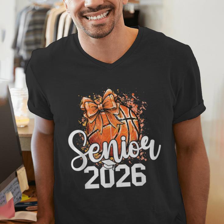 Senior Basketball Class Of 2026 Coquette Graduation Day Men's V-Neck T-Shirt