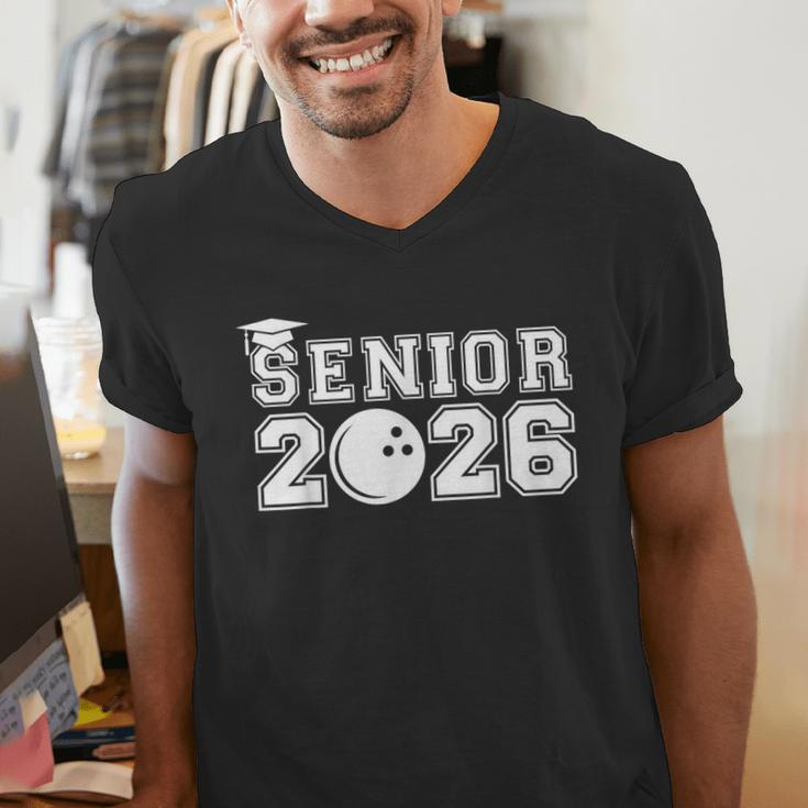 Senior Bowling Class Of 2026 Graduation School Graduate Men's V-Neck T-Shirt