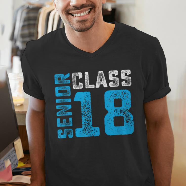 Senior Class 18 Shirt Graduation Apparel T-Shirt Men's V-Neck T-Shirt