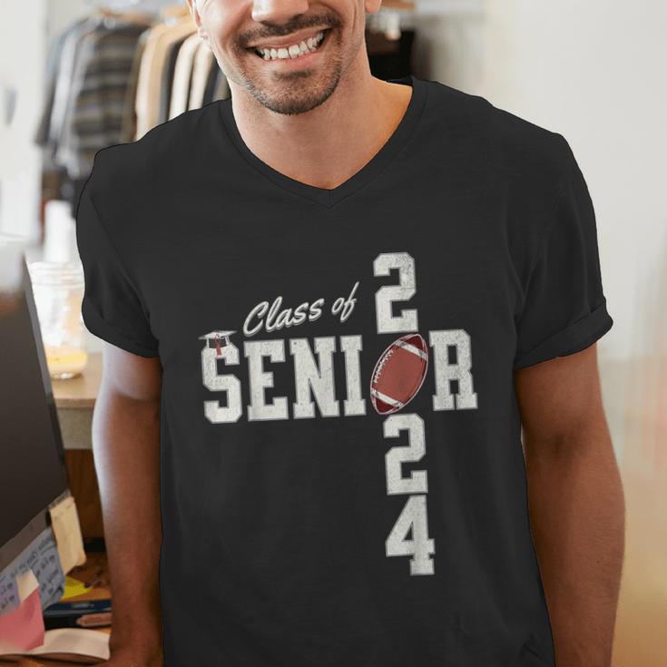 Senior Class Of 2024 Football Graduation Party Favors 2024 Men's V-Neck T-Shirt