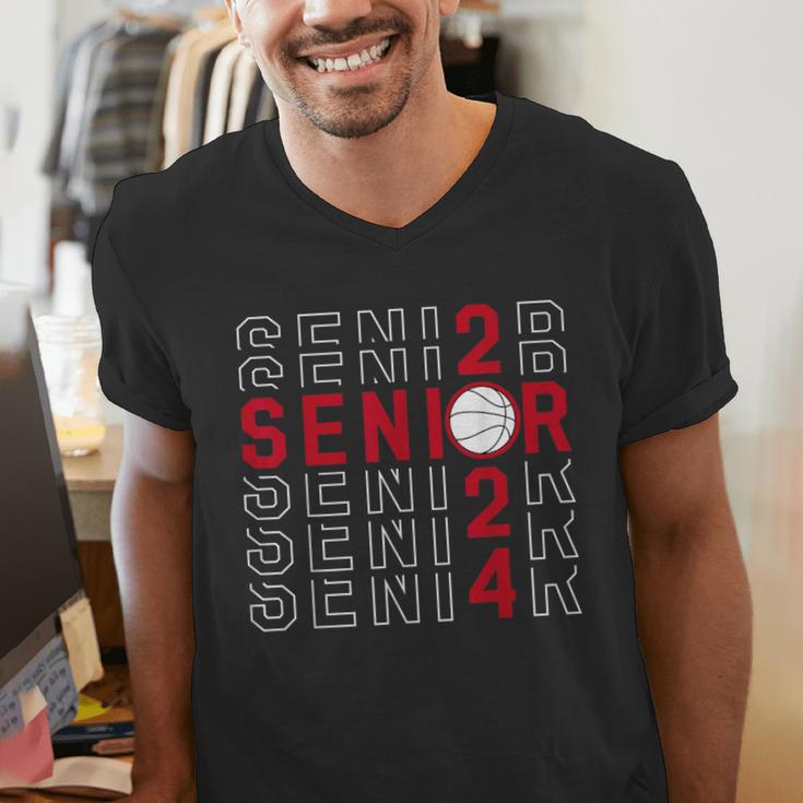 Senior Class Of 2024 Graduation 2024 Maroon Basketball Men's V-Neck T-Shirt