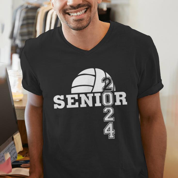 Senior Class Of 2024 Volleyball Seniors School Graduation Men's V-Neck T-Shirt