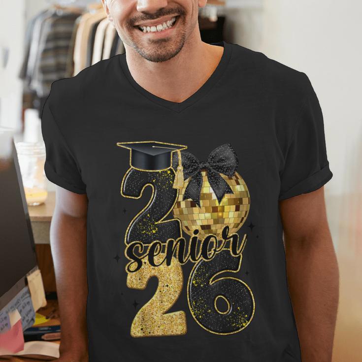 Senior Class Of 2026 Senior Girl Graduation Cap Coquette Bow Men's V-Neck T-Shirt