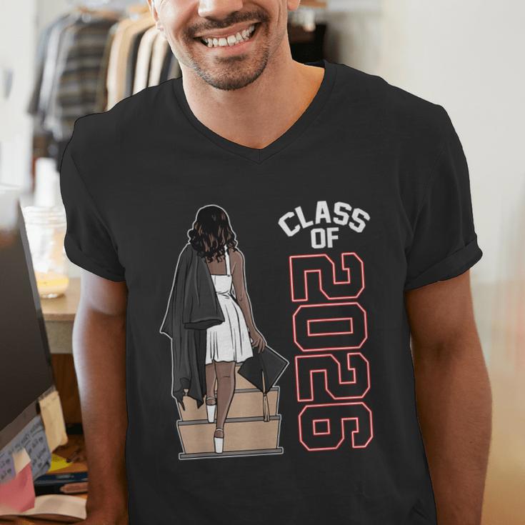 Senior Class Of 2026 Melanin Girl 2026 Graduation Men's V-Neck T-Shirt