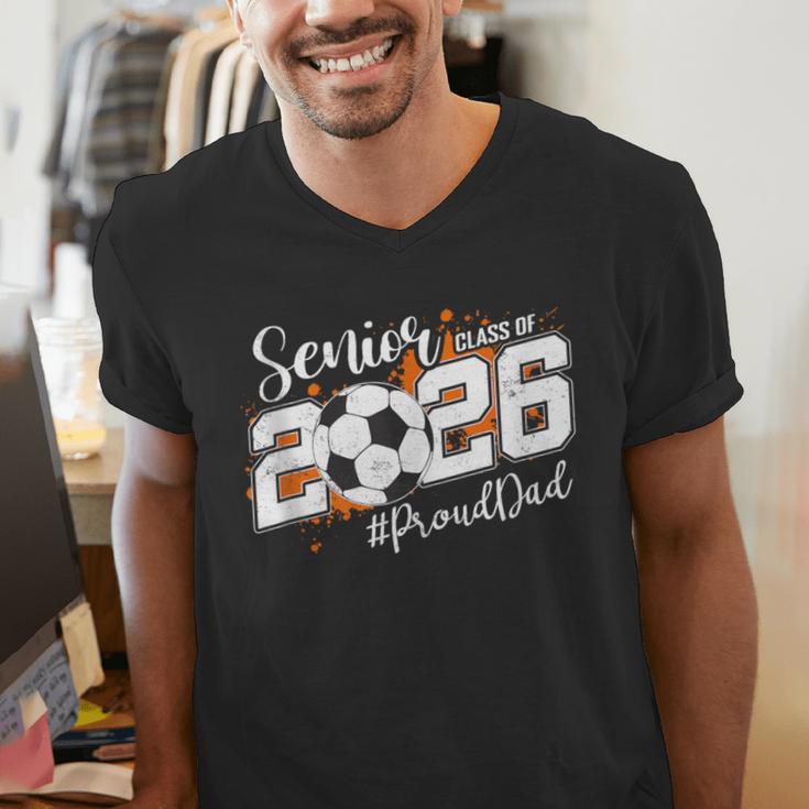 Senior Dad Class Of 2026 Soccer Ball Graduation Men's V-Neck T-Shirt