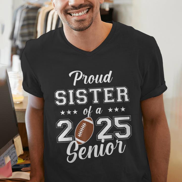 Senior Football Sister Class Of 2025 Graduation Graduate Men's V-Neck T-Shirt