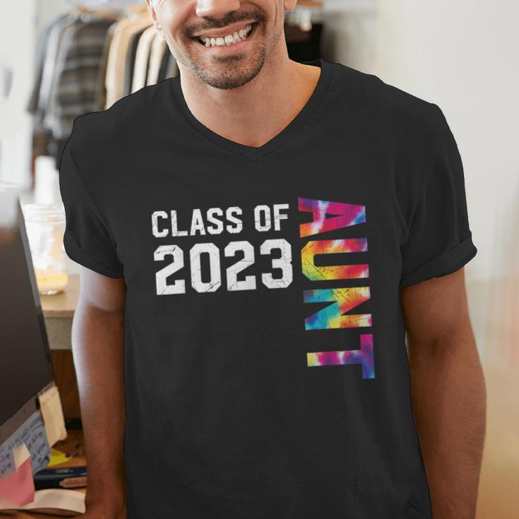 Senior Graduation Class Of 2023 Aunt Senior Tie Dye Men's V-Neck T-Shirt