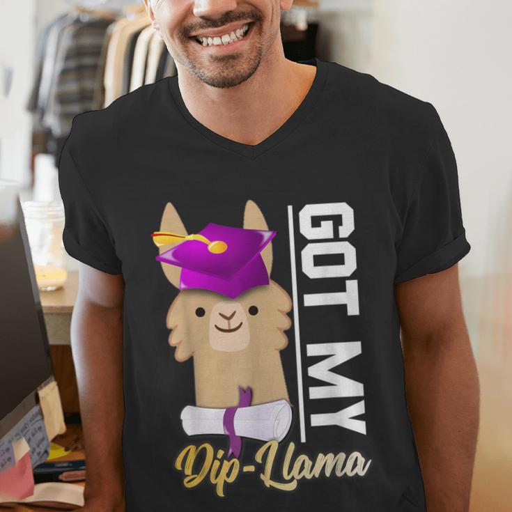 Senior Graduation TShirt 2019 Got My Diploma Llama Pun Shirt Men's V-Neck T-Shirt