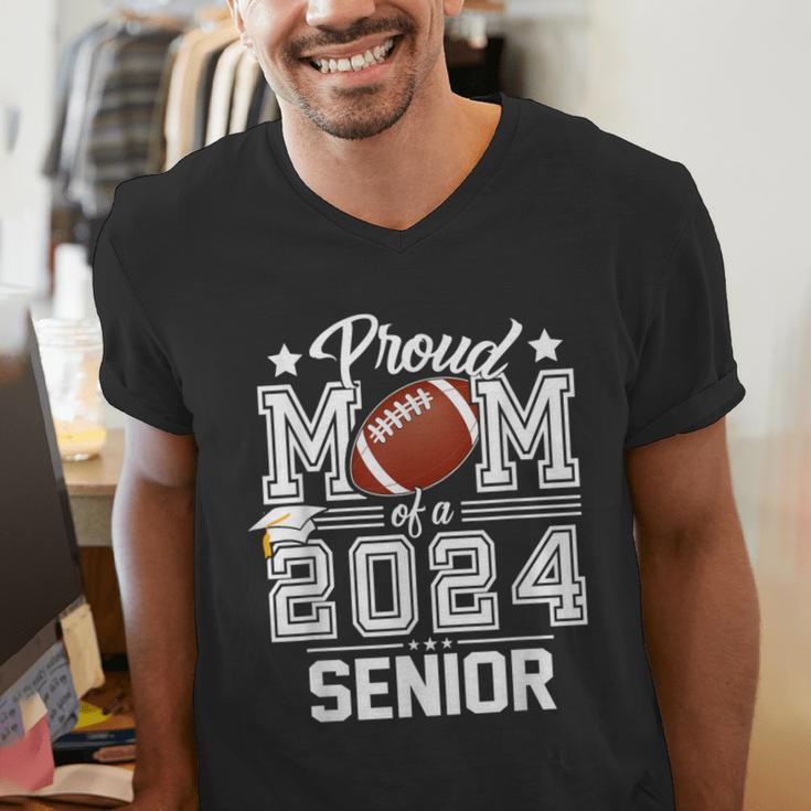 Senior Mom Class Of 2024 Football Proud Mom Graduation Men's V-Neck T-Shirt