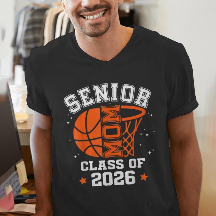 Senior Mom Class Of 2026 Basketball Graduation Men's V-Neck T-Shirt