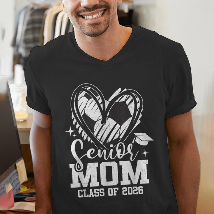 Senior Mom Class Of 2026 Soccer Graduation Heart Men's V-Neck T-Shirt