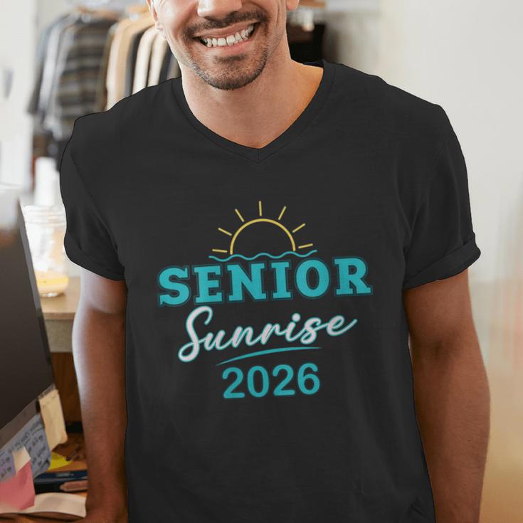 Senior Sunrise Class Of 2026 Vintage Graduation High School Men's V-Neck T-Shirt