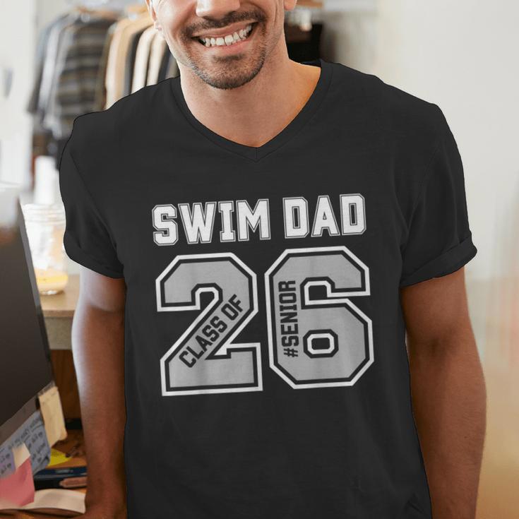 Senior Swim Dad 2026 Swimmer Swim Dad Senior Class Of 26 Men's V-Neck T-Shirt