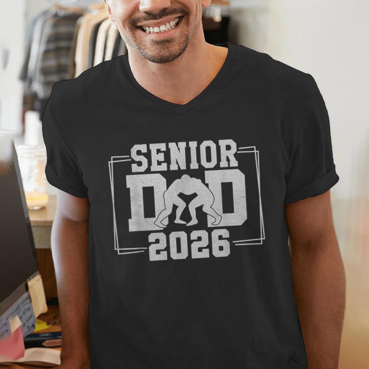 Senior Wrestling Dad 2026 Senior Dad Class Of 2026 Men's V-Neck T-Shirt Senior Wrestling Dad 2026 Senior Dad Class Of 2026 Men's V-Neck T-Shirt