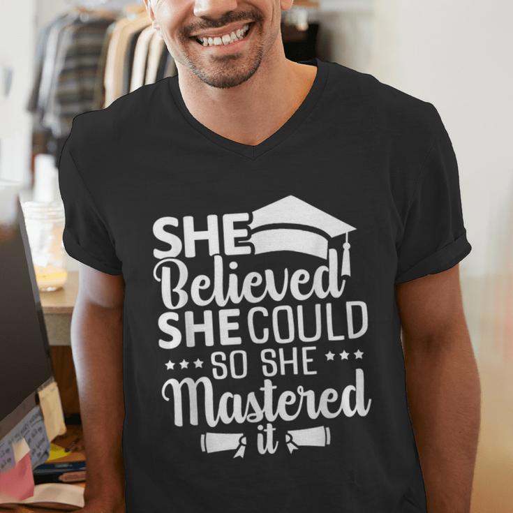 She Believed She Could So She Mastered It Graduation 2023 Men's V-Neck T-Shirt
