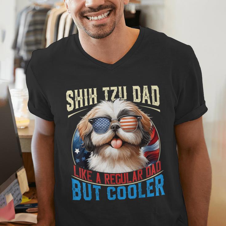 Shih Tzu Dad Like A Regular Dad But Cooler Dog Father's Day Men's V-Neck T-Shirt