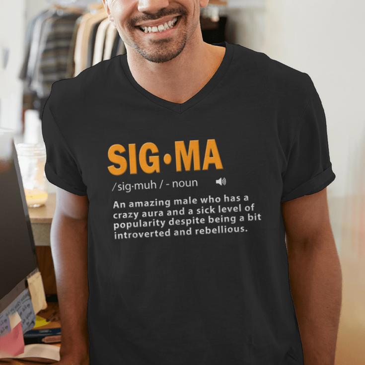 Sigma Male Definition Crazy Aura Lone Wolf Introvert Men's V-Neck T-Shirt Sigma Male Definition Crazy Aura Lone Wolf Introvert Men's V-Neck T-Shirt