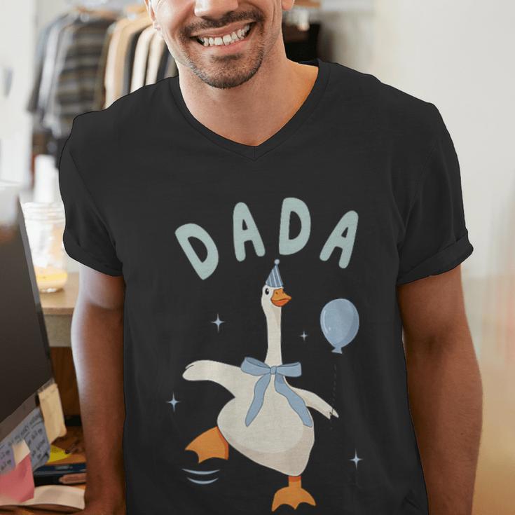Silly Dada Silly Goose Mom Birthday Family Matching Party Men's V-Neck T-Shirt