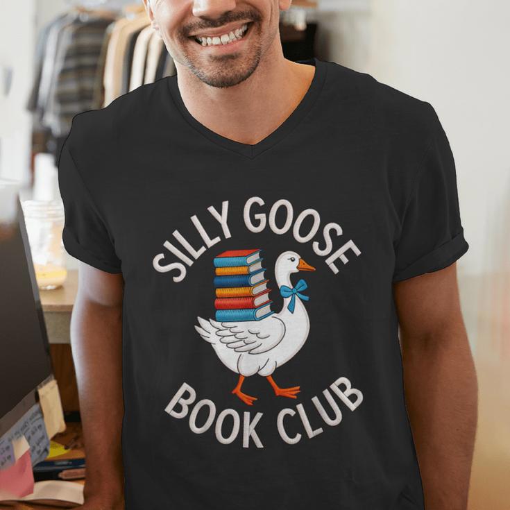 Silly Goose Book Club Reading Lover Men's V-Neck T-Shirt