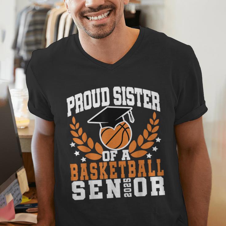 Sister Class Of 2025 Senior Basketball Graduation Family Men's V-Neck T-Shirt