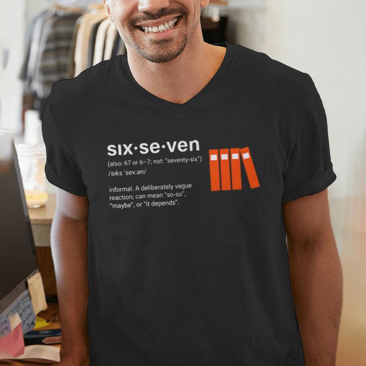 Six Seven Meme Reading Book Lover 6-7 67 Definition Men's V-Neck T-Shirt