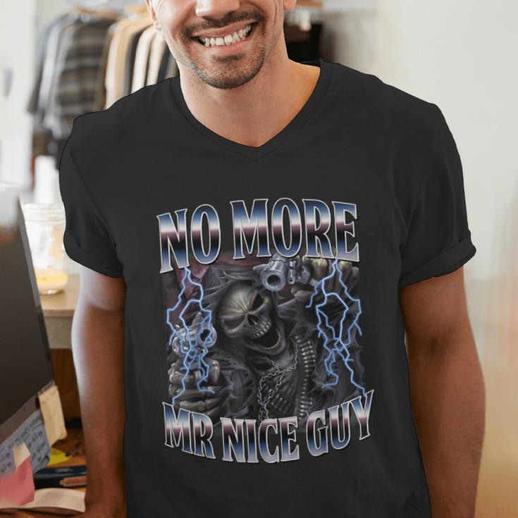 Skeleton No More Mr Nice Guy Meme Men Dad Papa Men's V-Neck T-Shirt