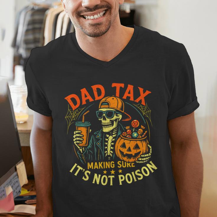 Skeleton Papa Halloween Dad Tax Making Sure Not Poison Men's V-Neck T-Shirt